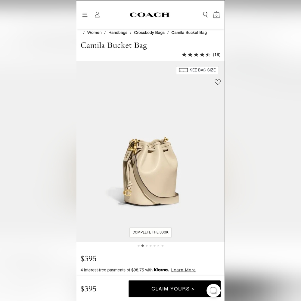 Coach Camila Bucket Bag (Brass/Ivory)